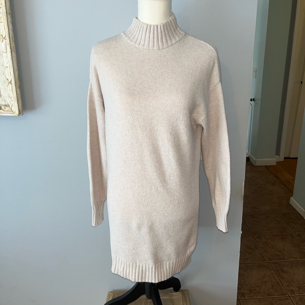 Oversized sweater dress oatmeal color